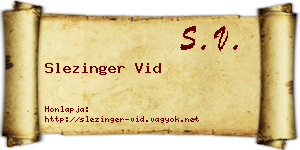 Slezinger Vid névjegykártya